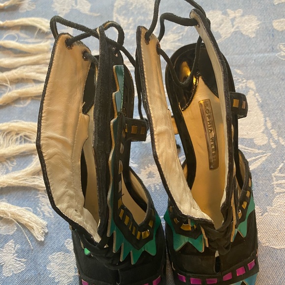 Sophia Webster Black and Blue Stiletto Heels - Picture 6 of 10